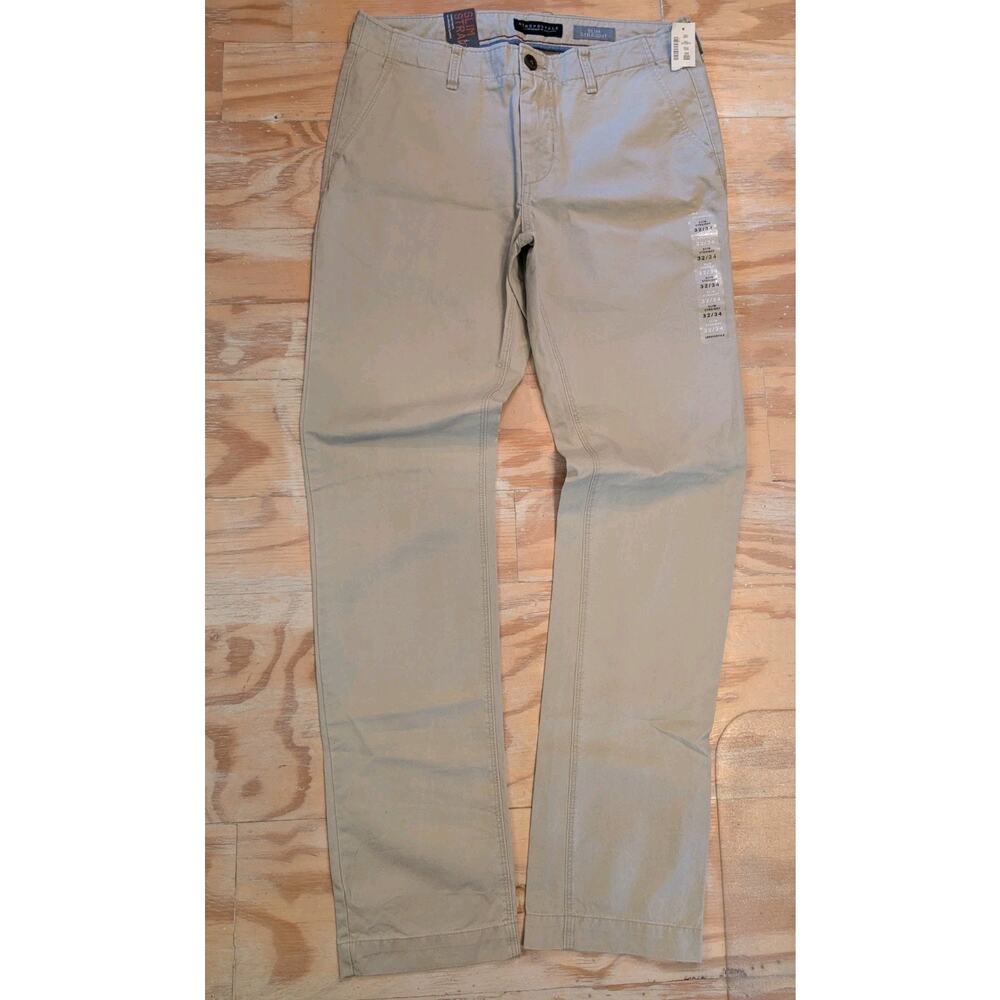 Aeropostale Slim Straight Men's 32x34 Light Sand Chino Pants NWT Style 7979